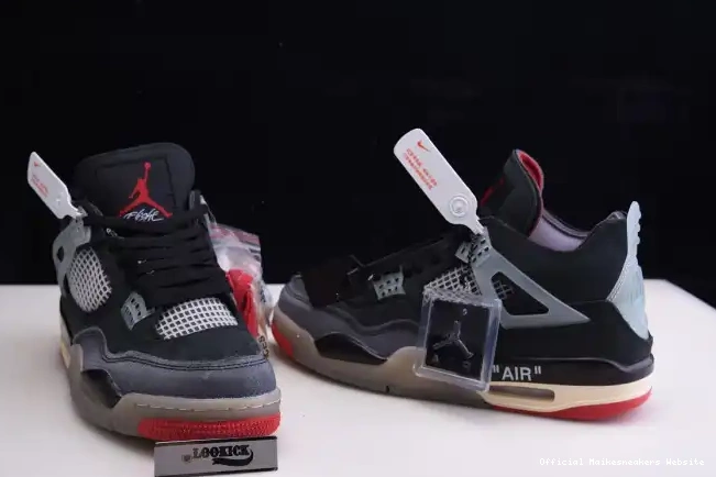 Official Maikesneakers Jordan CV9388-001 4 Retro Air Bred Off x White 0514